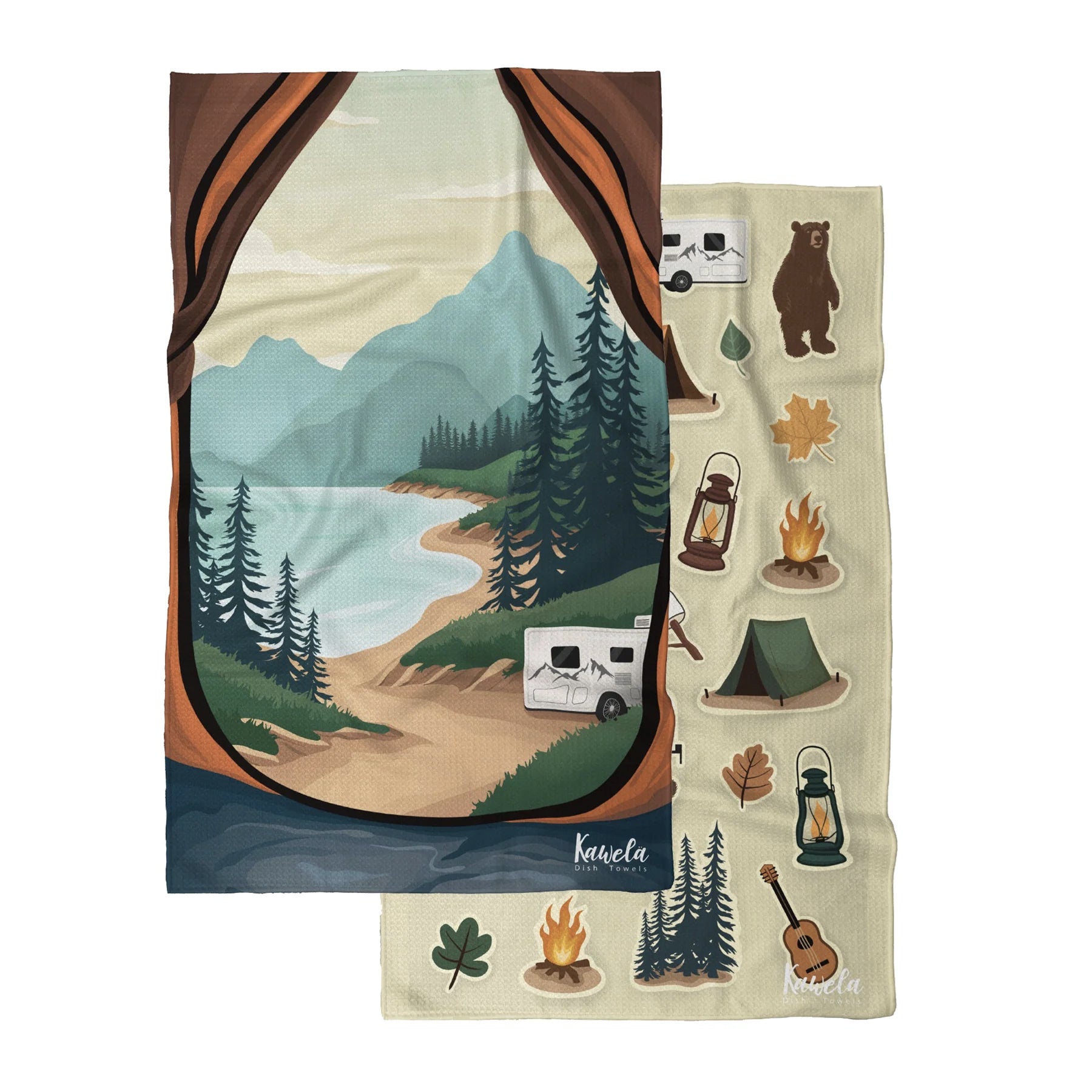 Linges à vaisselle en microfibre - Hope - Camping - Paquet de 2 - Kawelä